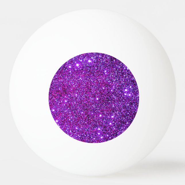Purple Sparkly Glam Glittery Girly Ping Pong Ping Pong Ball (Back)