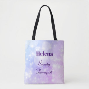Purple Sparkly Personalised Beauty Therapist Tote Bag