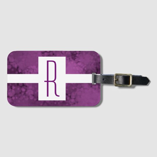 Purple Speckled Monogram Luggage Tag