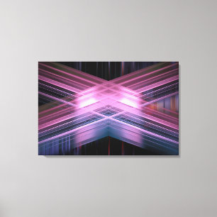 Purple speed lines cross pattern canvas print