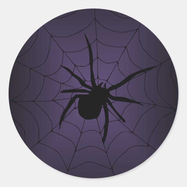 Purple Spider Web Halloween Stickers (Front)