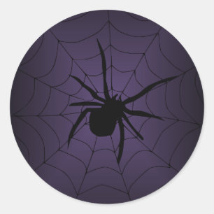 Purple Spider Web Halloween Stickers