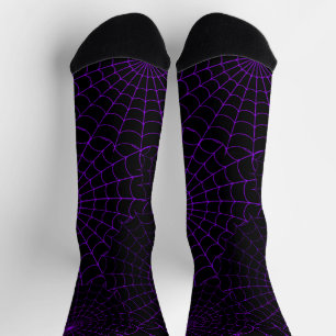 Purple Spiderwebs Halloween  Socks
