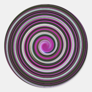 Purple spiral pattern classic round sticker