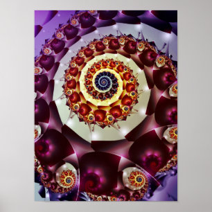 Purple Spiral Pattern Poster