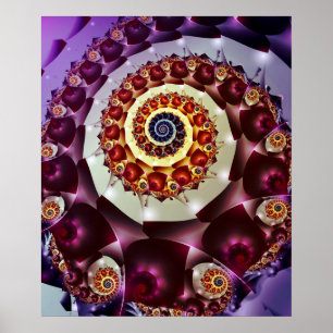 Purple Spiral Pattern Poster