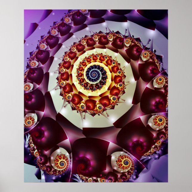 Purple Spiral Pattern Poster (Front)