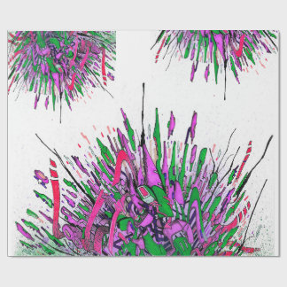 Purple splash ink art wrapping paper