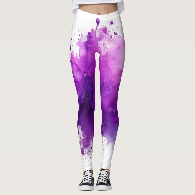 Purple Splash  Leggings (Front)