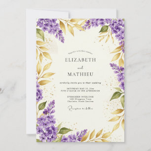 Purple Splendid Spring Wedding Invitation