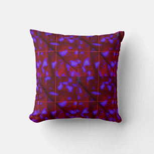 Purple Splotches on Deep Red Cushion