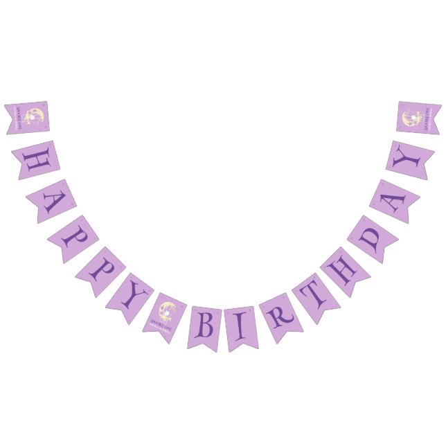 Purple Spooky One Ghost Happy Birthday Halloween Bunting (All)