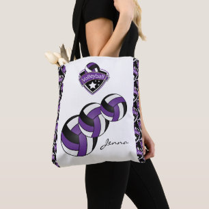 Purple Sport Volleyball Star   DIY Text Tote Bag