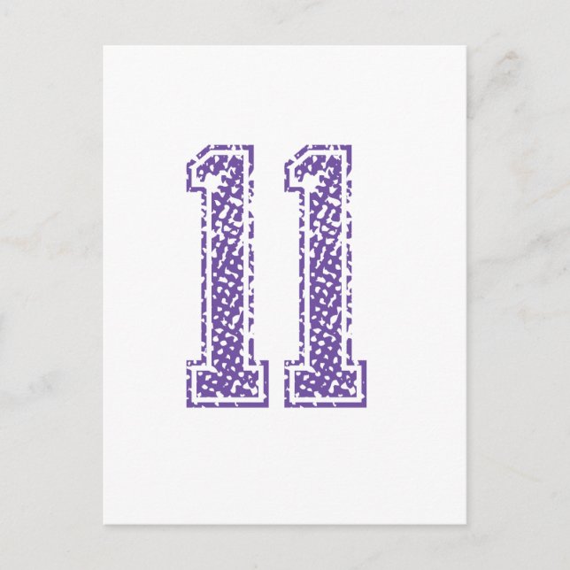 Purple Sports Jerzee Number 11.png Postcard (Front)