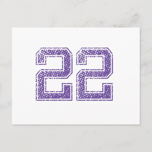 Purple Sports Jerzee Number 22.png Postcard (Front)