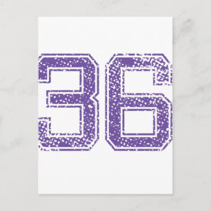 Purple Sports Jerzee Number 36.png Postcard