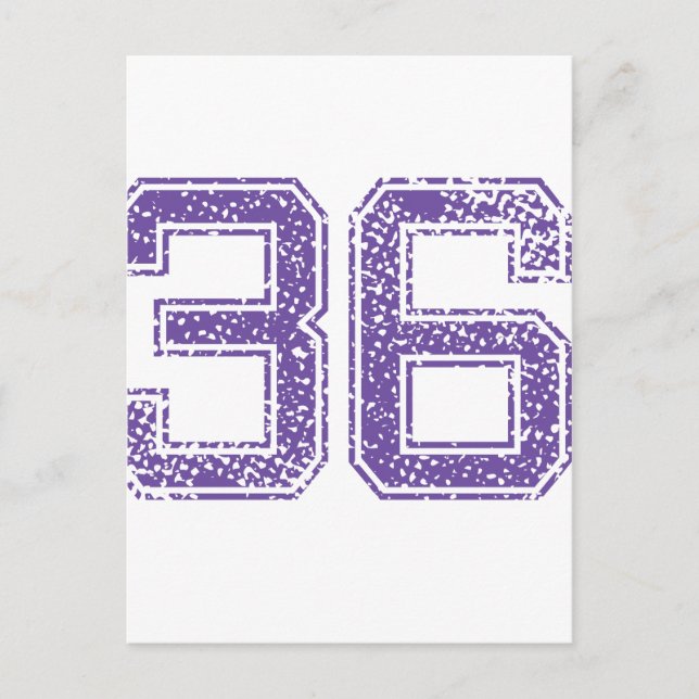 Purple Sports Jerzee Number 36.png Postcard (Front)