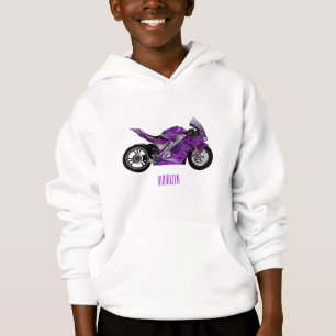 Purple sports motorcycle cartoon