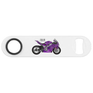 Purple sports motorcycle cartoon
