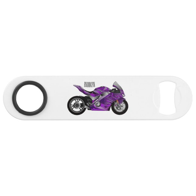 Purple sports motorcycle cartoon (Front (Horizontal))