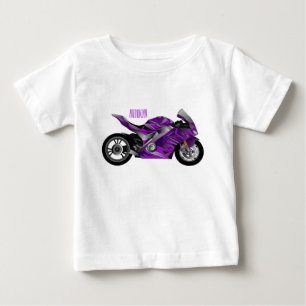 Purple sports motorcycle cartoon baby T-Shirt