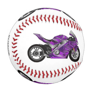 Purple sports motorcycle cartoon baseball