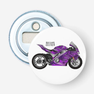 Purple sports motorcycle cartoon  bottle opener