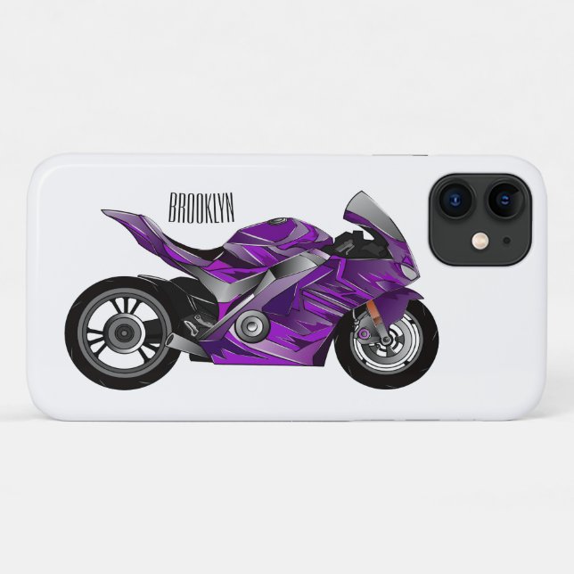 Purple sports motorcycle cartoon  Case-Mate iPhone case (Back (Horizontal))