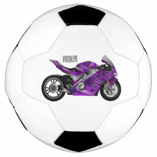 Purple sports motorcycle cartoon football