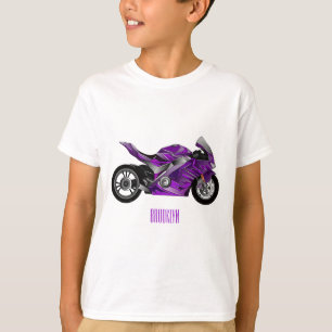 Purple sports motorcycle cartoon  T-Shirt