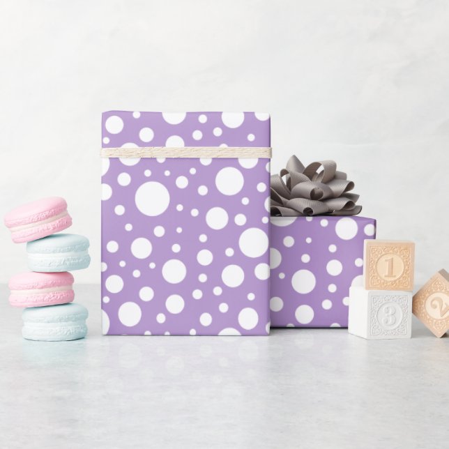 Purple Spots Wrapping Paper (Baby Shower)