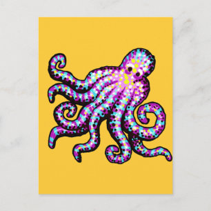 Purple Spotted Octopus Postcard