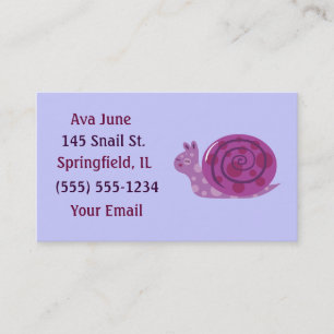 Purple Spotted Snail Business Cards