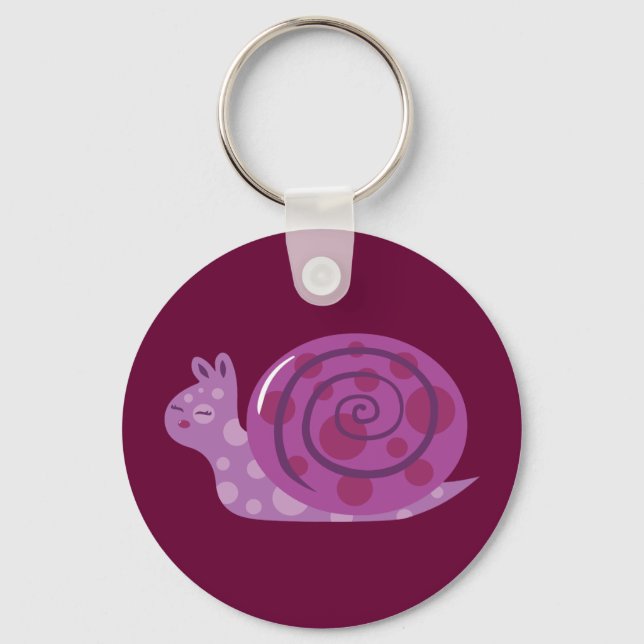 Purple Spotted Snail Key Ring (Front)
