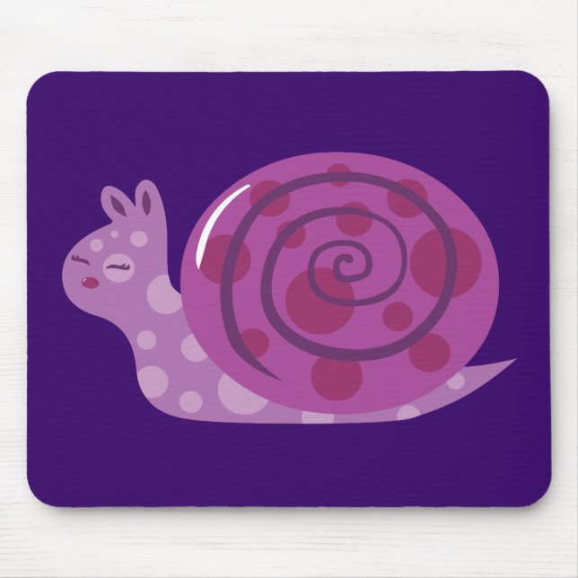 Purple Spotted Snail Mouse Mat (Front)