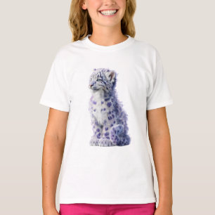 Purple Spotted Snow Leopard Cub Kids T-Shirt
