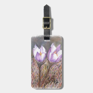 PURPLE SPRING CROCUSES PERSONALIZED LUGGAGE TAG