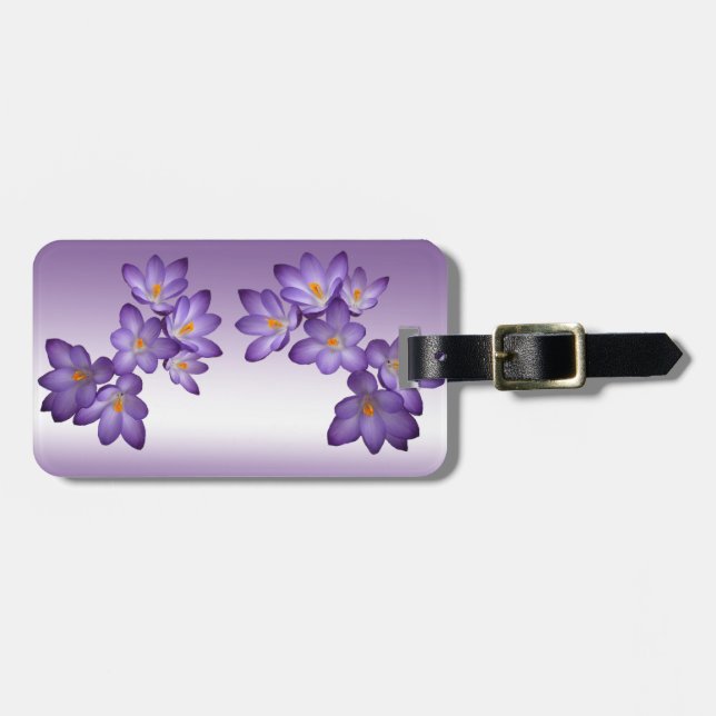 Purple Spring Floral Luggage Tag (Front Horizontal)