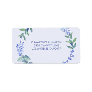Purple Spring Floral Wreath Label