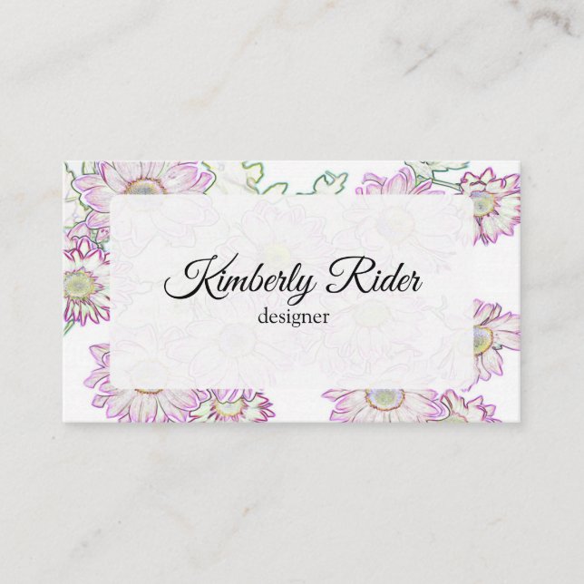Purple Spring Flower Business Card (Front)