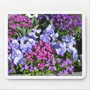 Purple Spring Flowers Mouse Mat