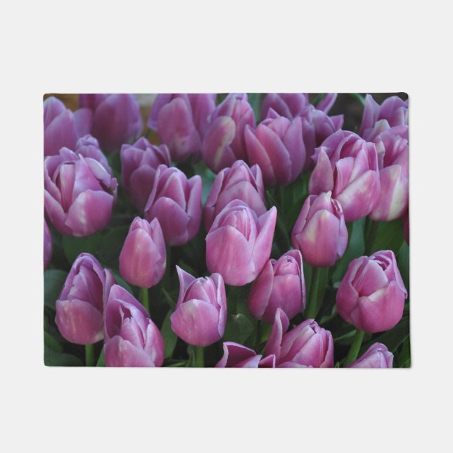 Purple spring tulips doormat (Front)