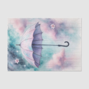 Purple Spring Umbrella April Showers Decoupage  Tissue Paper