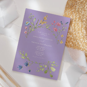 Purple Spring Wedding Invitation