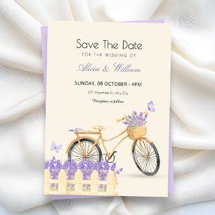 Purple spring wedding save the date