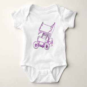 Purple sprint skewed baby bodysuit