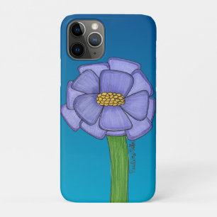 Purple Square Flower with Blue background iPhone 11 Pro Case