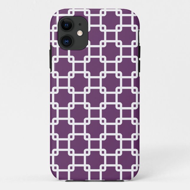 Purple Square Link Pattern iPhone 5 Case (Back)