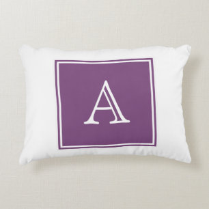 Purple Square Monogram Accent Pillow