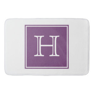 Purple Square Monogram Bath Mat